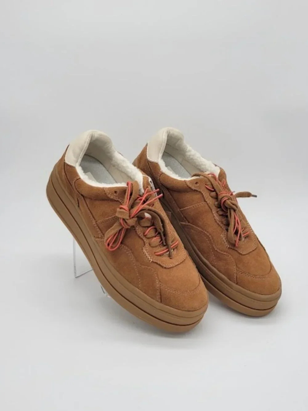 DOLCE VITA Naomy H2O Women’s Size 8.5 Brown Suede Faux Fur Waterproof Sneakers